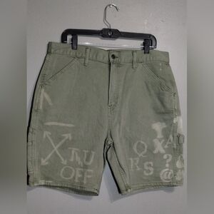 GAP Green Cargo Shorts with Artistic Distressing